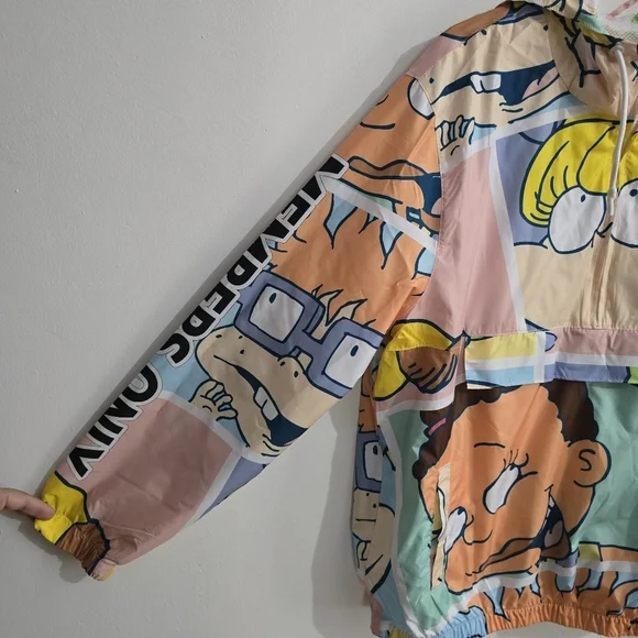 NWT Members Only x Nickelodeon Rugrats FZ Blue & Green Windbreaker Jacket - Picture 5 of 17